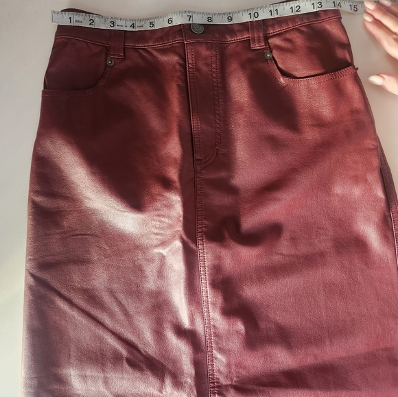 Free People City Slicker Vegan Maxi Skirt Red Size 0 Slit. - Picture 7 of 9